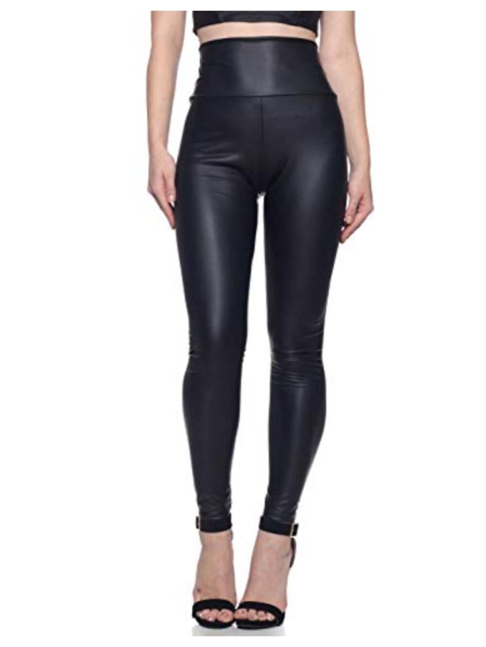 Faux Leather High Waist Leggings Skinny High Rise Pull On